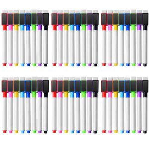 Pędzel akwarelowy S 50/48pcs kolorowe magnetyczne marker tablicy szkoła biała deska sucha eraza sucha nib dzieciak z gumką gumy pisanie p230427