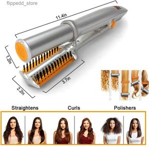 Curling Irons Professional Hair Curler Straight Hair Comb Rotating Hair Brush Curler Styler 2 i 1 hårstyling Tool Curling Iron With Bru Q231128