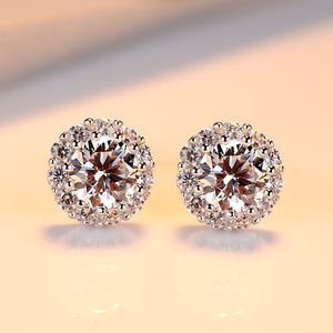 Brilhante 3A Zircon Flor Brincos Mulheres Moda Marca de Luxo Super Espumante Zircon s925 Brincos de Prata Charme Feminino Festa de Casamento Joias Presente de Dia dos Namorados