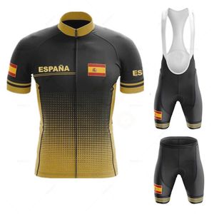 Cykeltröja sätter Spanien Team 19D Bib Set Bike Clothing Ropa Ciclism Bicycle Wear Clothes Mens Short Maillot Culotte Ciclismo 231127