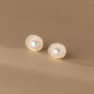 Hoop Earrings BF CLUB 925 Sterling Silver For Women Trendy Pearl Shell Earring Jewelry Prevent Allergy Party Accessories Gift