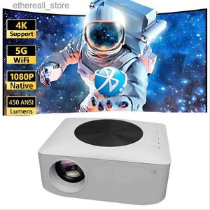 Projetores Novo Mini Beamer de Tela Grande Y2 Inteligente WIFI LCD LED Home Theater Portátil Sem Fio 3000 Lumens 4K Android USB Projetor de Vídeo Q231128