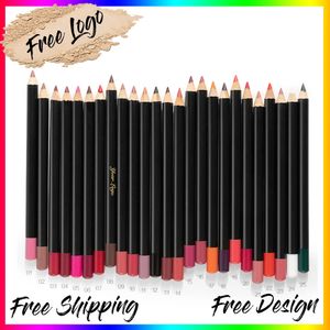 Lip Gloss 25 Colors Wood Sharpenable Vegan Lipliner Private Label Multifunctional Eyeliner Eyebrow Lip Liner Lipstick Pencil Wholesale 231128