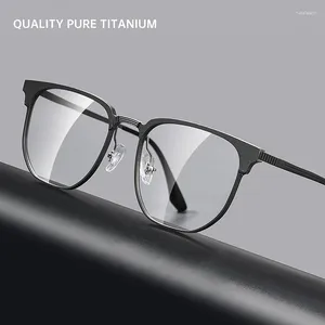 Solglasögon ramar Pure Titanium Men Classic Retro Glass Ram Anti-Blue Light Computer Brand Designer Square Optical Recept