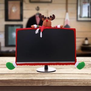 Decoração de festa Natal Monitor de computador Capa Elástica Decorações Rena Display LCD Quadro Fita Acessórios