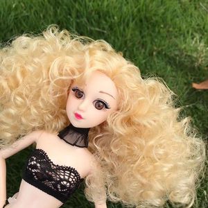 Dockor 30 cm 16 BJD Doll Ball fogad med underkläder Fashion Soft Wig Plastic Head Female Body 3D Eyes Toys for Grils Gift Kids 230427
