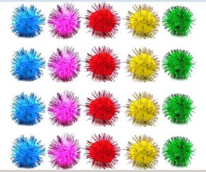 كرات Sparkle Craft Tinsel Glitter POM POM كرات DIY Craft Supplies مصنوعة يدويًا مواد الديكور متعدد الحجم