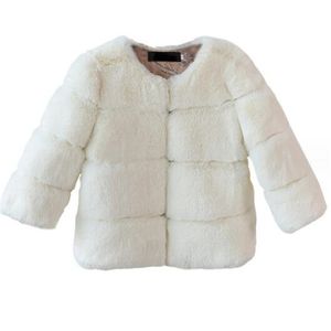 2024 Nuovo girocollo tinta unita autunno inverno abbigliamento cappotto per bambini ispessito splicing cappotto di pelliccia sintetica ragazzi e ragazze giacche alla moda