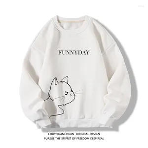 Erkek Hoodies Sonbahar Moda Yuvarlak Boyun Sweatshirts Baskı Gevşek Büyük Boyut Günlük Günlük Uzun Kollu 6 Stil