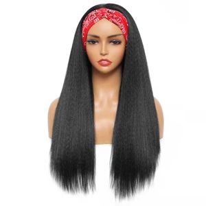 Synthetic Wigs Headband Wig Women's Ice Silk Hair Band Long Straight Hair Wig Headband Wig
