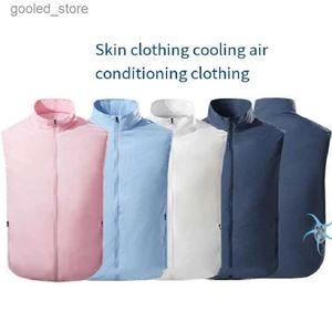 Men's Vests Summer Usb Cooling Vest With Two Fan Men /women High Temperature Outdoors Work Clothes Hiking Fishing Air Conditioning Clothing Q231129