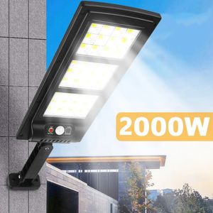 Lampa słoneczna LED 2000 W Lampa słoneczna zasilana światłem słonecznym Wodoodporne światło Pir Motion Street Light do dekoracji ogrodu