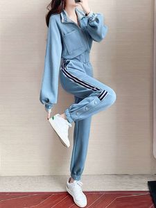 Leisure Set for Women's Spring and Autumn 2023 New Fashionable Western Style Popular on the Internet Explosive Street Sweater Sports Wear Two Piece Trendy