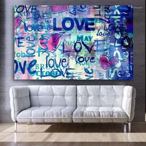 Dipinti Lettere d'amore Stampe su tela Wall Art Graffiti Banksy Poster Immagini Stampe per camera da letto Weeding11873