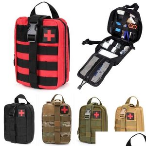 Torby na zewnątrz taktyczna torba w talii wojskowe Molle EMT Quick Release Kit First Aid Zestaw do polowania na polowanie EDC Pack Survival 220623 Drop Dhcva