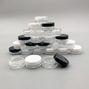 Frascos de plástico de 3 gramas, frascos pequenos de 3ml com tampas para cosméticos, maquiagem, creme, sombra, unhas, pó, jóias, cera, cioit