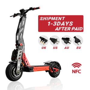 Scooter fuoristrada HEZZO Eu Us Warehouse 12 pollici 60V 8000w Doppi motori 80 km / h 40Ah Spedizione gratuita Freno a olio idraulico completo NFC Racing Escooter Scooter elettrico con APP