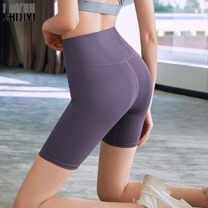 Damen-Leggings LAISIYI Hohe Taille Damen Weiche Bauchkontrolle Elastische BuLifting Gym Short Pants Atmungsaktive Naht Push-Up-Sportstrumpfhose
