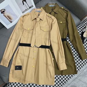 デザイナーシャツドレス女性スカート長袖ラペルシャツドレスクールガール服