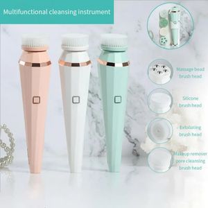 Cleaning Tools Accessories Electric Cleansing Instrument Silicone Cleansing Brush One Machine Multi-head Cleaning Massage Cleansing Brush TSLM1 231128