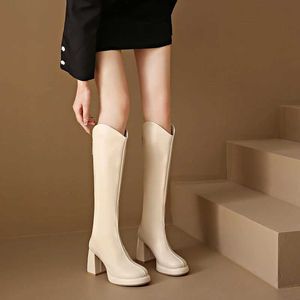 warmer Women's Boots Winter Thick Heel Long Cotton Snow Zipper and Calf High Fashion Hot Classic Sexy Large Size Botas Mujer