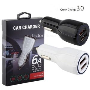 Двойные порты Fast Quick Car Charge QC 3.0 30W 18W auto power PD Автомобильные зарядные устройства для Ipad Iphone 7 8 11 12 13 14 Samsung Htc Android F1 с розничной коробкой