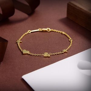 18K gold plated chain bracelet luxury chain premium quality bracelet 3 colours bracelet alphabet jewelry letter charm bracelet chains gift set 1
