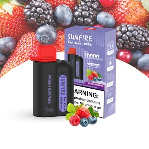 Orijinal Sunfire 10000 Puffs Almanya Tek Kullanımlık Vape Kalem 20ml Önceden doldurulmuş E Sigara 0/3/6/9% NIC ile 650mAh şarj edilebilir pil örgü bobin puf 7000 10000 12000 bar