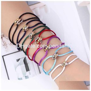 Armreif Zlxgirl Hochwertiges Edelstahlarmband 3 Metallschnalle Band Lace Up Kette Seidenschnur Hand Machen H0903 Drop Delivery J Dhcze