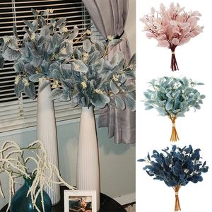 Christmas Decorations 52cm Artificial Eucalyptus Stems Flowers Silk Leaves Branches for Living Room Indoor Home Decor Fake Plant 231128