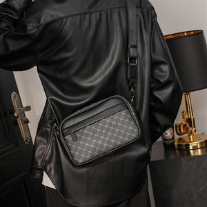 Evening Bags Luxury Handbag Men's Shoulder Bag Leather Lattice Designer Crossbody For Men Purse Business Satchels Messenger T269M