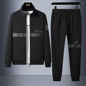 Tracksuits masculinos 2 peça conjunto casual primavera treino homens manga longa jaqueta sweatpants conjuntos de jogging outono roupas esportivas plus size M-6XL