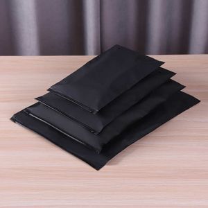 Black Plastic CPE Packaging Bags EVA Reusable Clothing Storage Frosted Open Top Zipper Pouches For Clothes Apparel Underware Sock Privacy Stuff Household Mailling