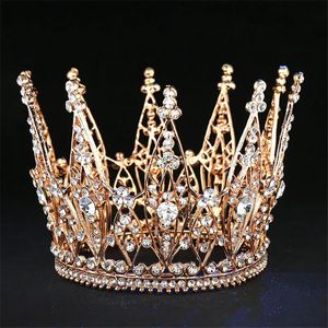 Düğün Saç Takı Moda Pageant Gelin Tiara Rhinestone Taç Saç Aksesuarları Düğün Saç Mücevher Gösterisi Gösteri Koyu Headdress Queen Diadem Balo 231128