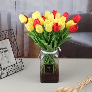 Dekorativa blommor Artificial Flower Eva Tulip Calla Lily Simulation Plants Home Decoration Accessoriess DIY Arrangement Table Decors