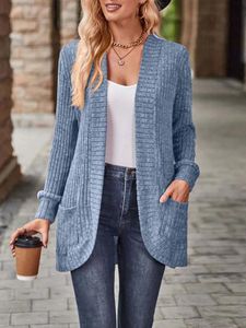 Womens Knits Tees Autumn Long Cardigan Women Loose Kimono Ladies Fashion V Neck Knitted Sweater Cardigans For 231129