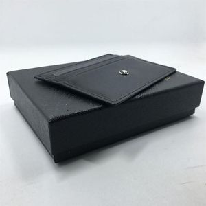 Svart äkta läder kreditkortshållare Business Men High Quality Slim Bank Card Case 2017 Nya ankomster Fashion ID -kortväska Fre339W