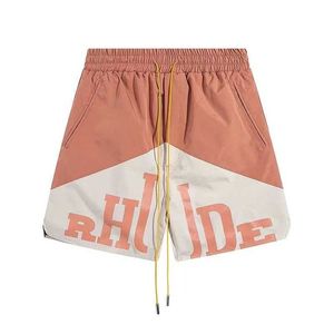 Men's Shorts Rhude Shorts Graphic Mens Basketball Short Pants S Summer Beach Palm Letter Mesh Street Fashion Sweatpants Oversize