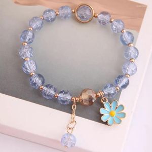 Bracelets de charme Sweet Boho Crystal Beads Bracelet Daisy para mulheres Girls Multicolor Elasticity Wrist Summer Jewelry Accessories