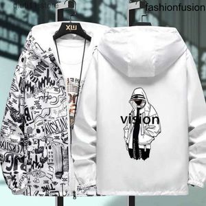 Männer Jacken NEUE Strewear Graffiti Gedruckt Mode Reversible Männliche gott Jacke Männer Dünne Mit Kapuze Windjacken Kleidung Plus Größe