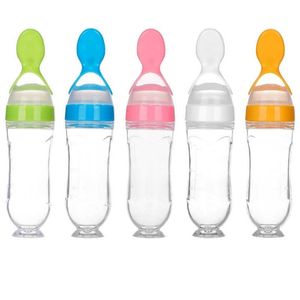 Tazze Piatti Utensili 1PC Baby Spoon Bottle Feeder Contagocce neonato Cucchiai in silicone per l'alimentazione Bambini Posate per bambini Accessori per bambini P230314