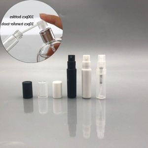 Plast parfym spray tom flaska 2 ml/2g påfyllningsbar prov kosmetisk container mini liten runda atomizer för lotion hud mjukare prov fixwi
