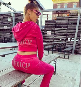 5A2Juicy Apple Women's Tracksuits Velvet Suits Suits Outfit اثنين