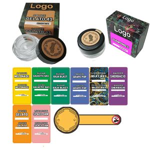 Tomma multi -stammar Alienlabs 5 ml Livna harts Rosin vaxglasburkar Klar glasburkar Koncentrat 5 ml Glasburkar förpackningslock Spektrum