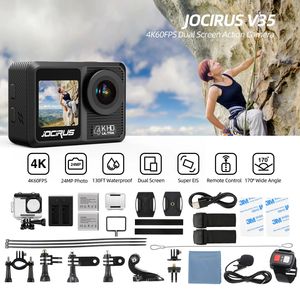 Câmeras de vídeo de ação esportiva Câmera de ação Ultra HD 4K 60/30fps 1080P 60fps WiFi 2.4G Hz 170D Capacete subaquático à prova d'água Gravação de vídeo Câmera esportiva 231128