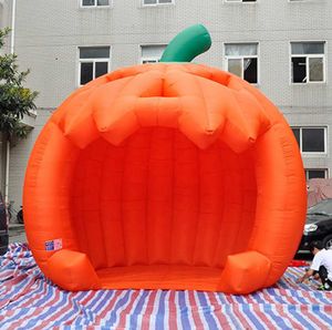 5mh Outdoor advertising custom inflatable Pumpkin shape orange stage tent for Halloween decoration