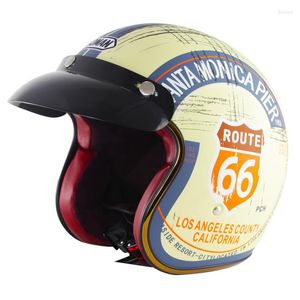 Capacetes de motocicleta Capacete clássico Retro Retro Vintage Alemão Alemão Open Face Biker Scooter Chopper Cruiser Moto Glasses Máscara