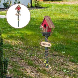 Present Wrap Stake Decor Garden Decoration Ornament Outdoor Decorative Stakes Gardening Bird House Grass Lawn Park