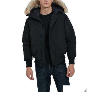 Others Apparel Outdoor Winter Leisure Sports Down Jacket White Duck Windproof Parker Long Leather Collar Cap Warm Real Wolf Fur Stylis Dhwtx