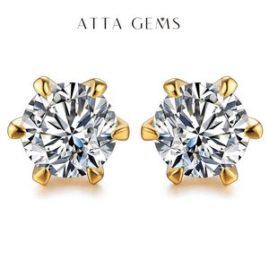 Ear Mankiet 18k złota Plane 051 D Kolor Clackstone Studs For Women Solid 925 Srebrny Solitaire Fine Jewelry 231129